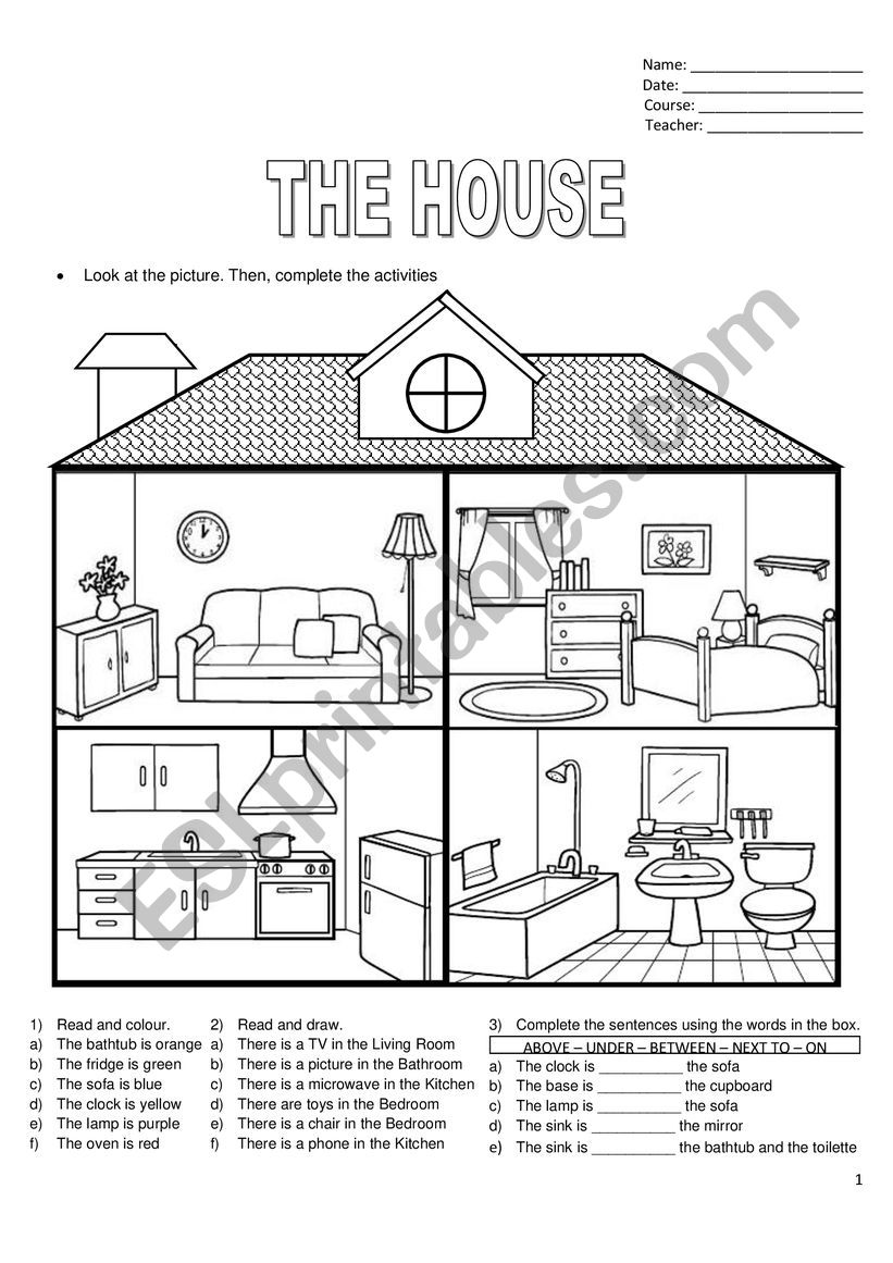 PARTS OF THE HOUSE + PREPOSITIONS