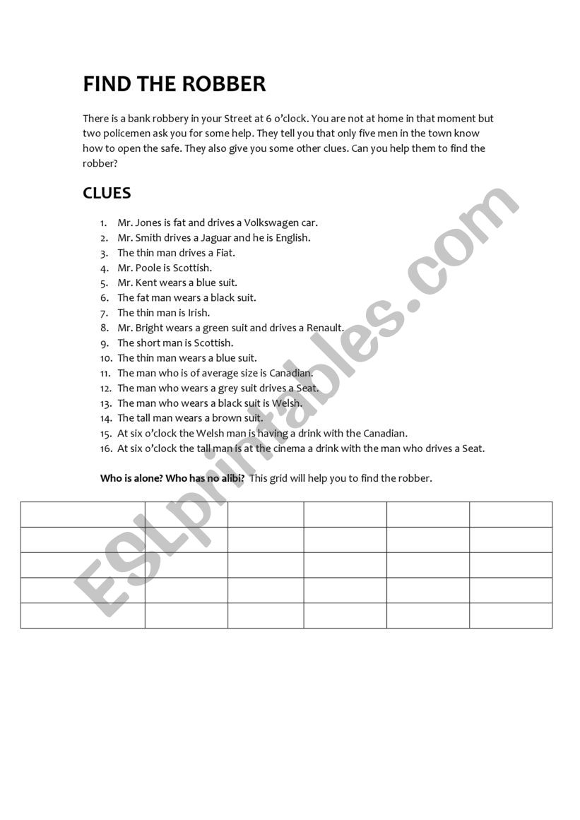 Reading comprehension worksheet