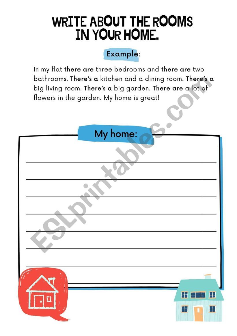 The rooms in your house worksheet