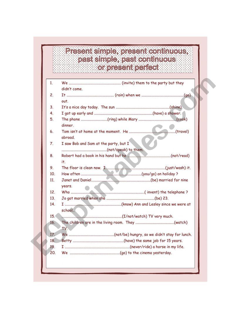Present? worksheet