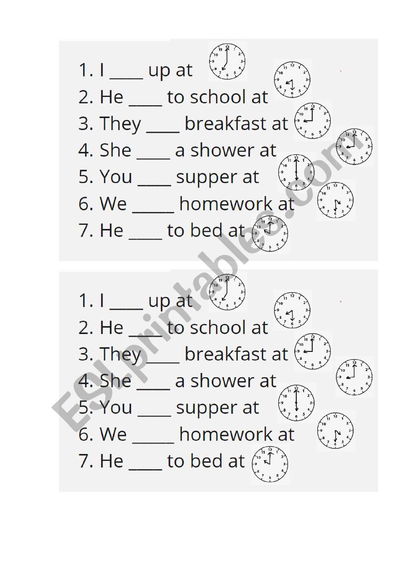 Present Simple, Time, Daily routine