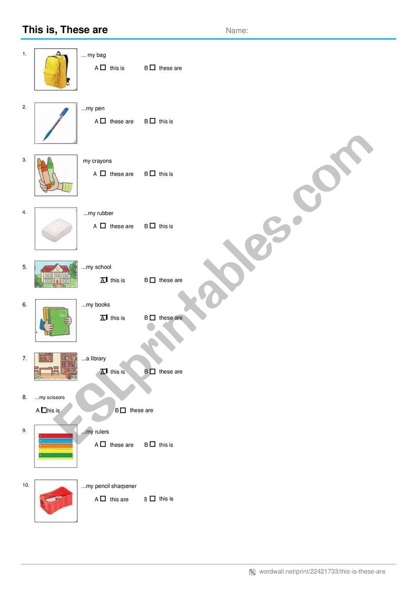 This is - These are worksheet