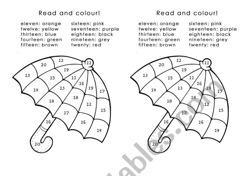 Numbers (11 to 20)  worksheet