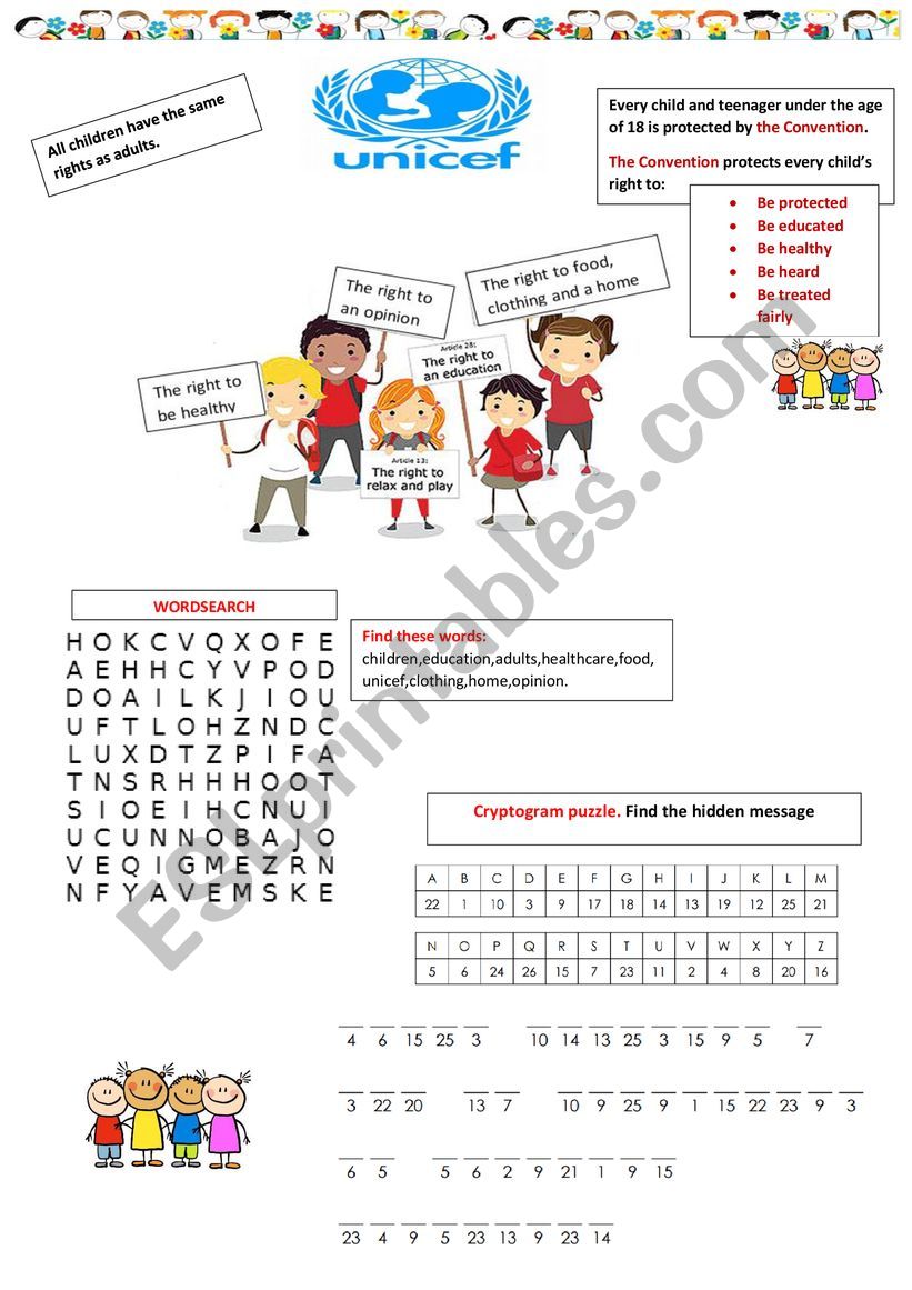 Children�s rights worksheet