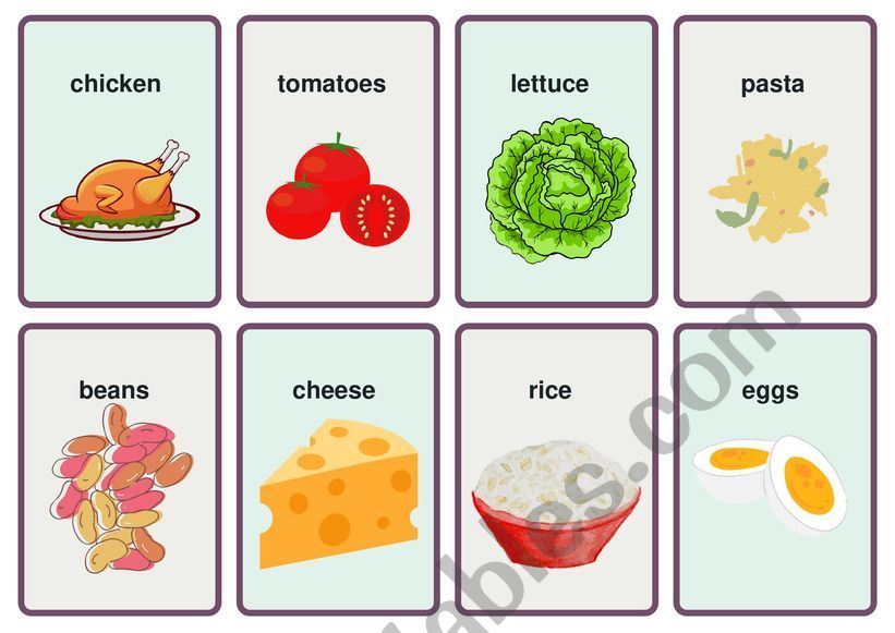 Flash cards - food and drinks (1)