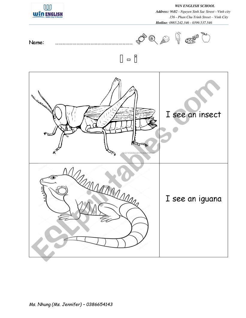 Letter I - Phonics worksheet