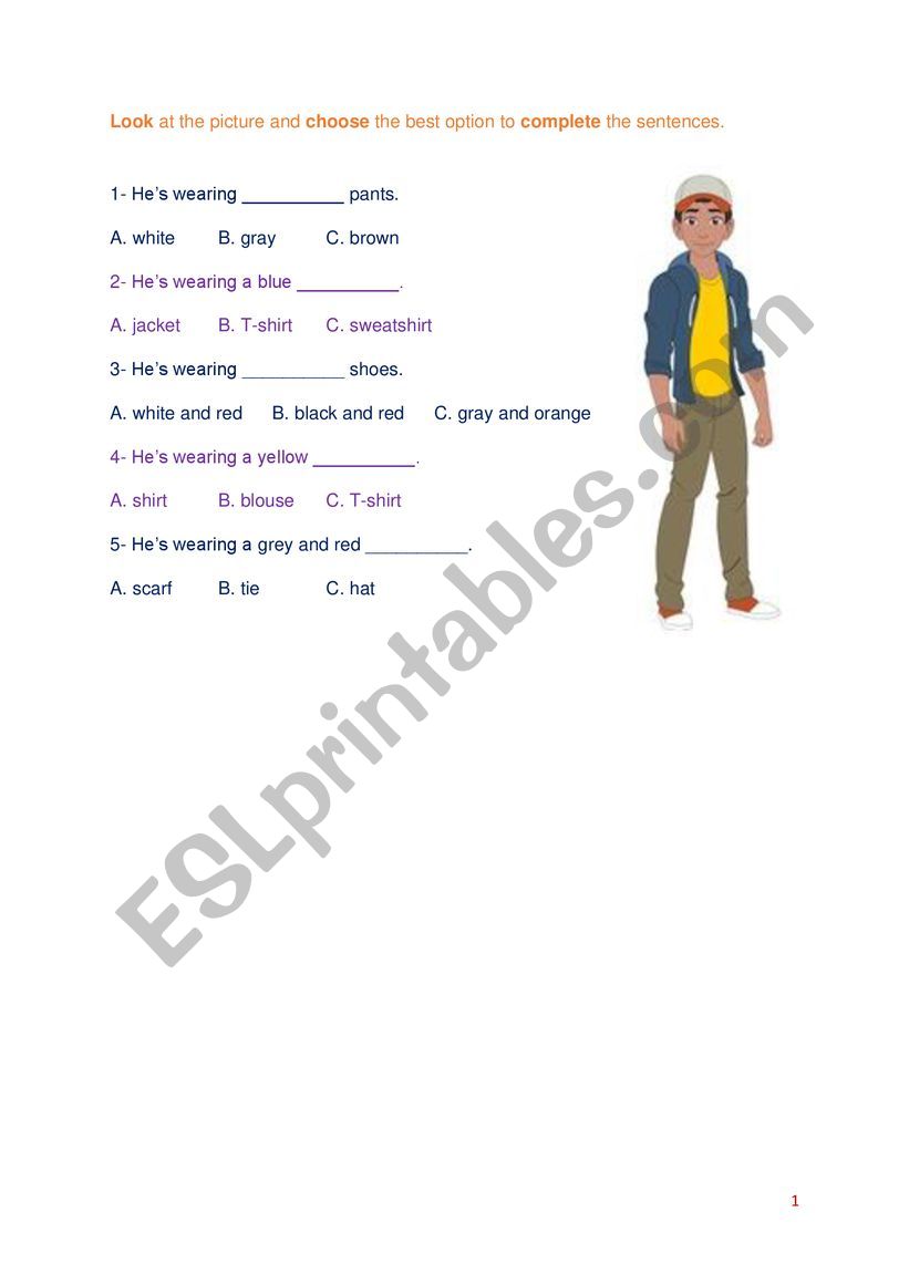 Look and choose worksheet