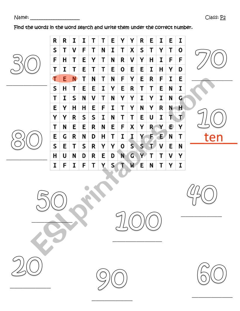 Writing numbers worksheet