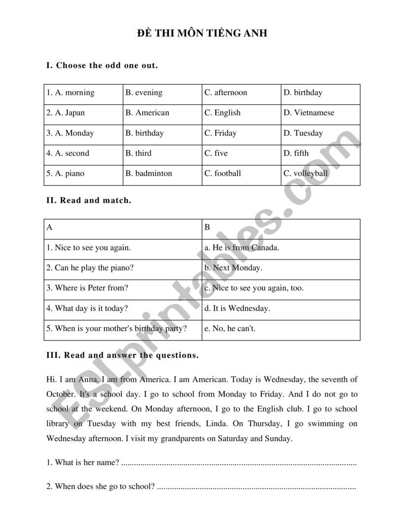 tests for kids 10 years worksheet