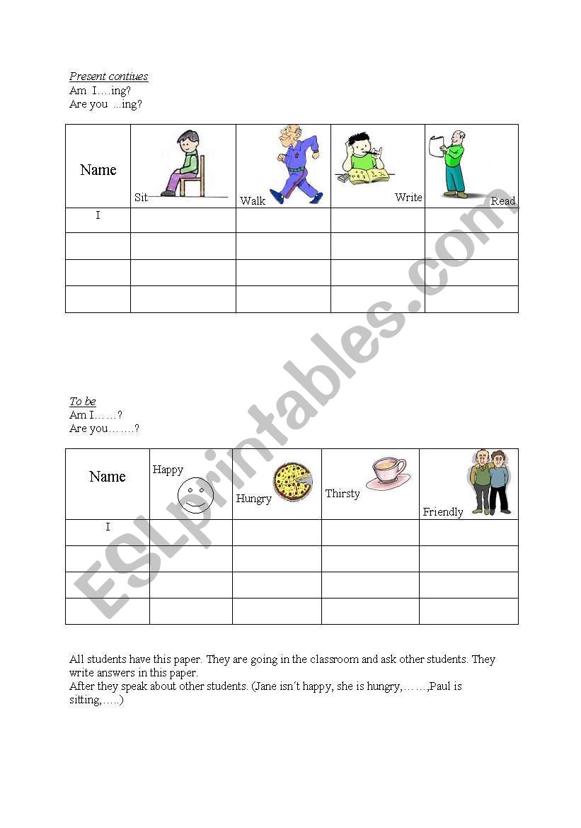 Speaking - to be worksheet