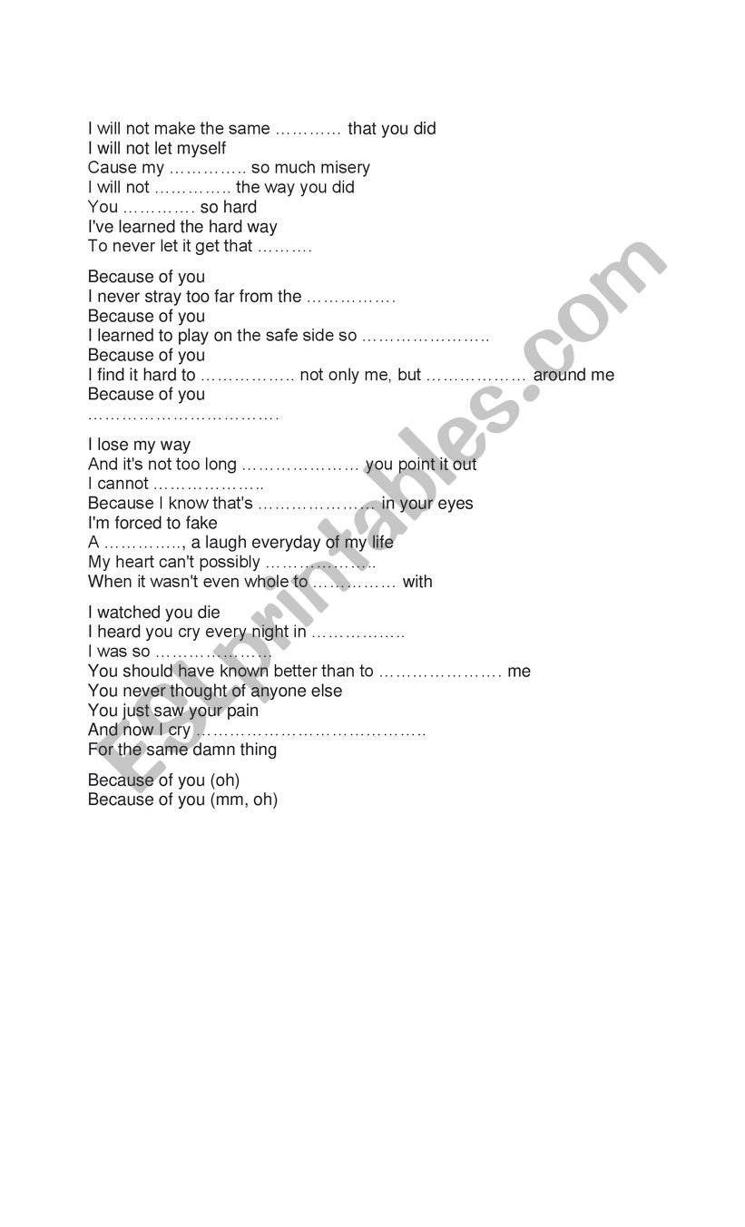 FILL THE BLANK LYRICS 