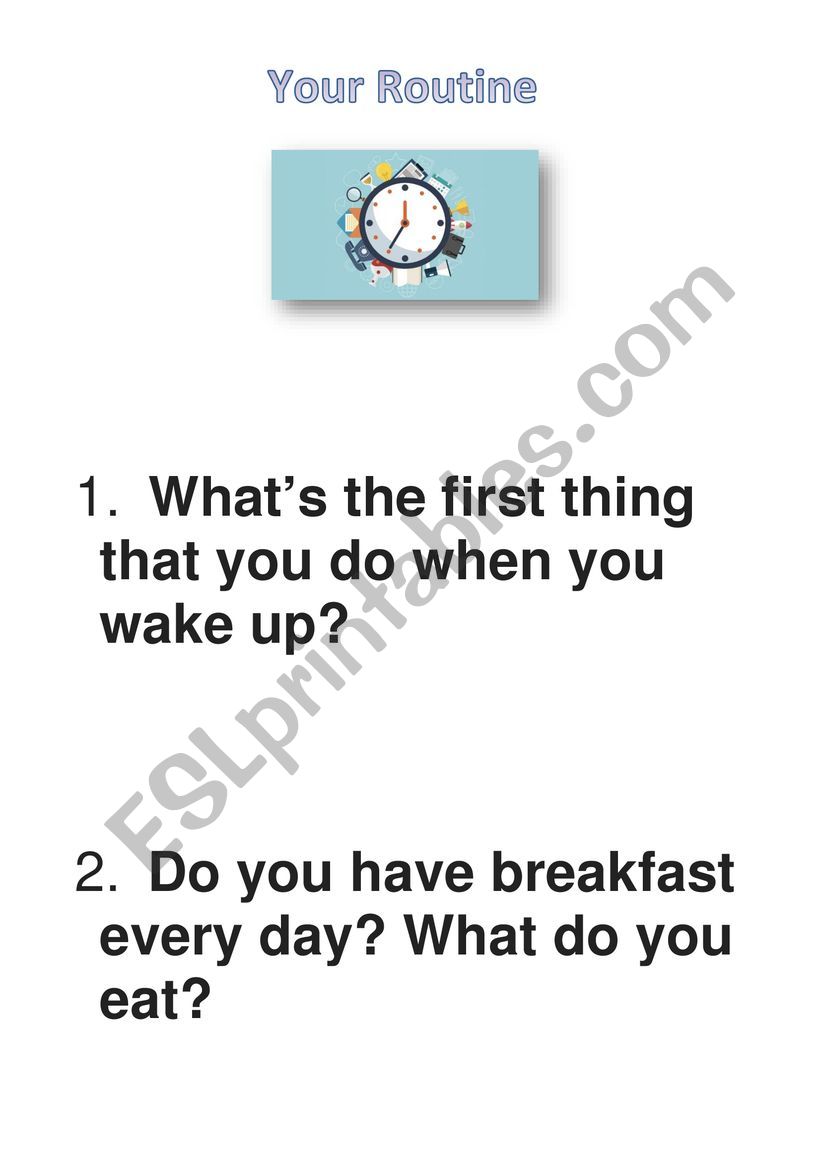 your routine worksheet