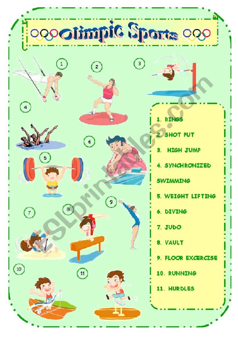 Olimpic Sports 1 worksheet