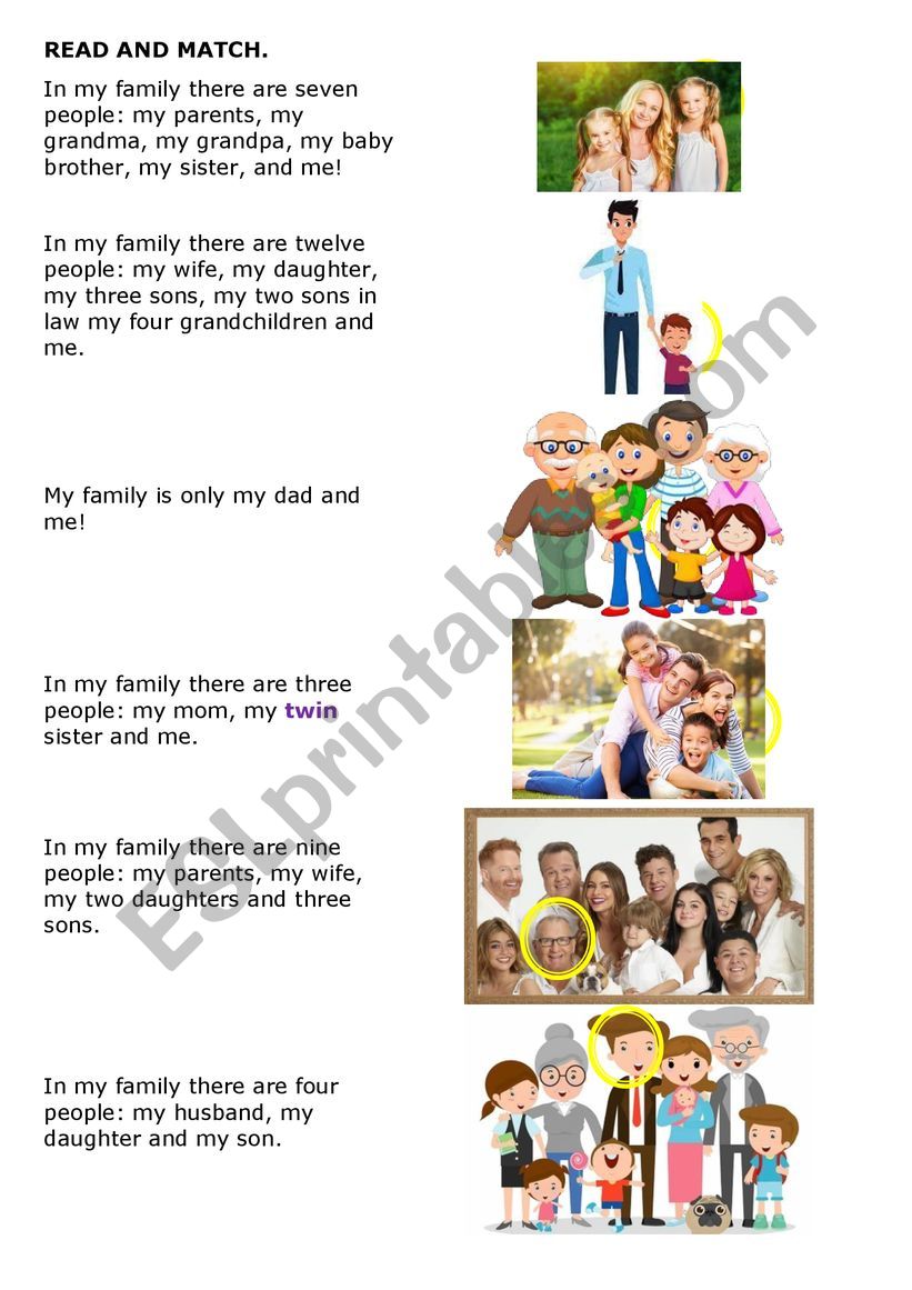 Family description worksheet