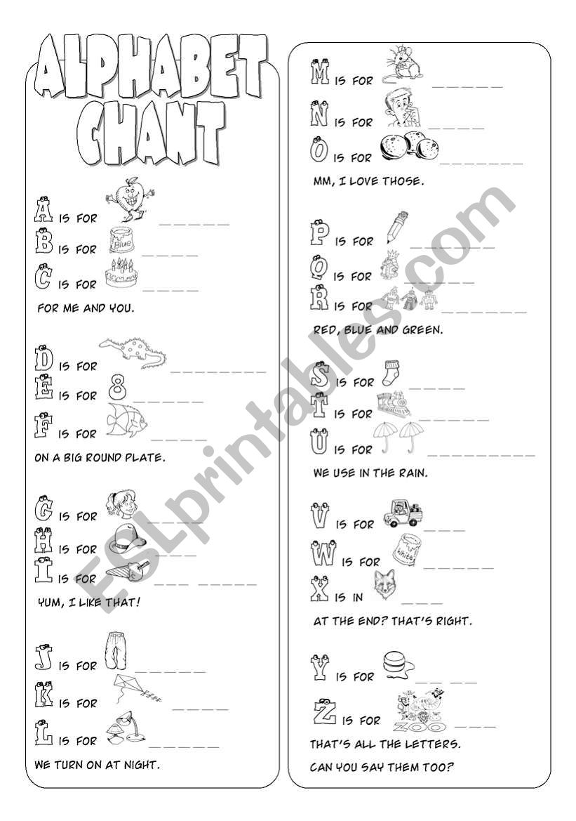Alphabet Chant worksheet