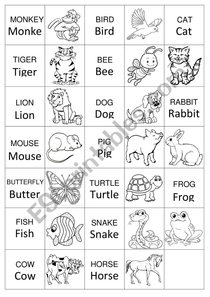 Memory Game: Animals worksheet