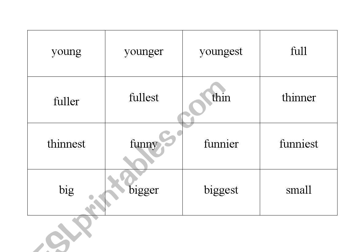 Memory comparatives and superlatives