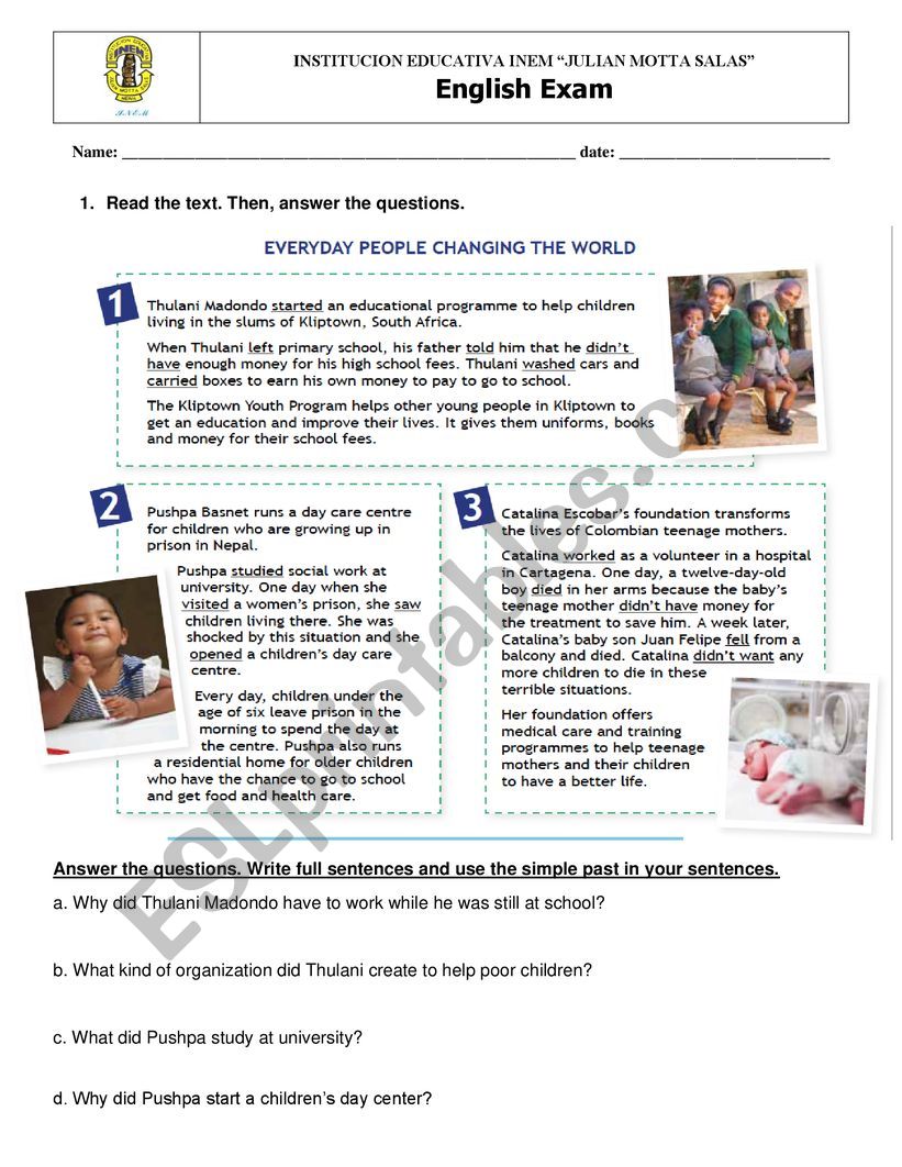 Simple past exercise  worksheet