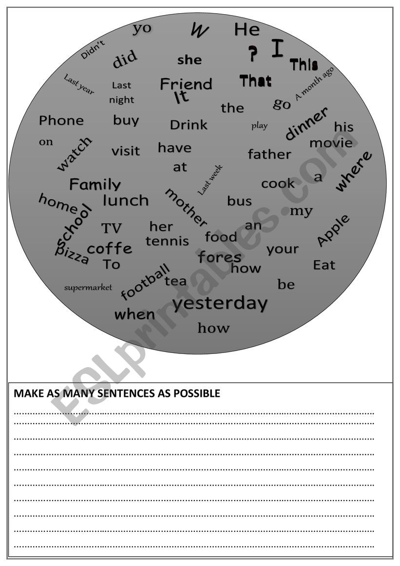 simple past : making sentences