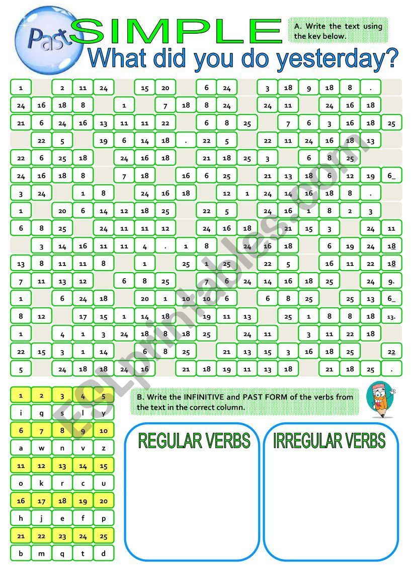 past simple worksheet