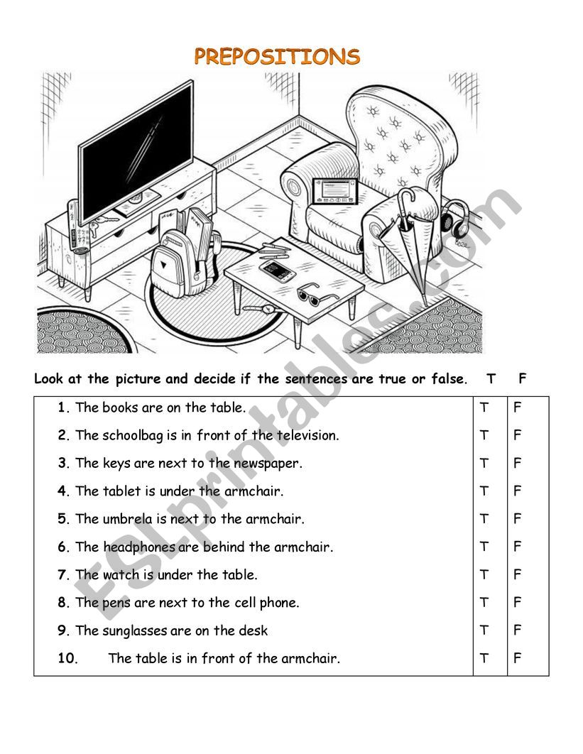 PREPOSITIONS worksheet