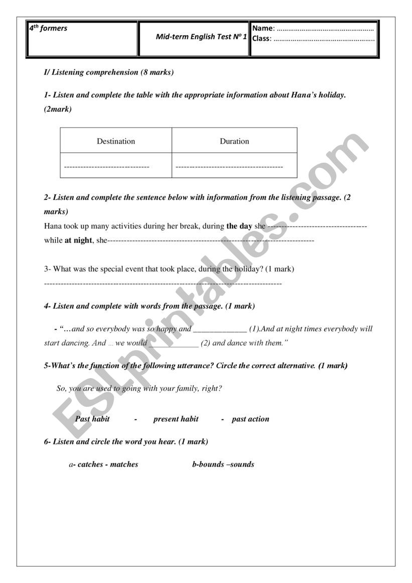 mid-term test 1 worksheet