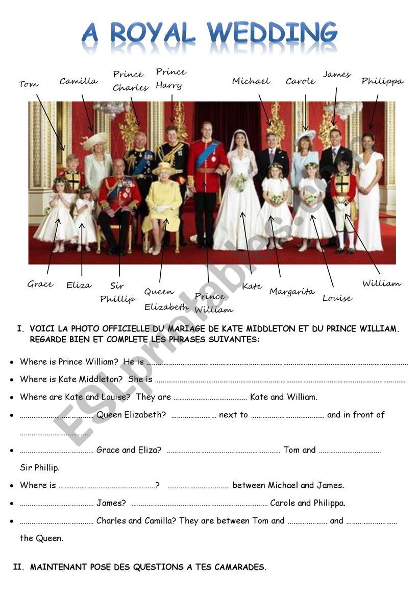 A Royal Wedding worksheet
