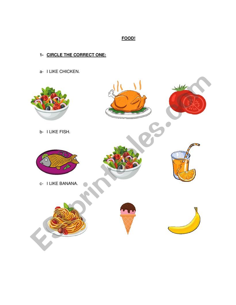 Food worksheet