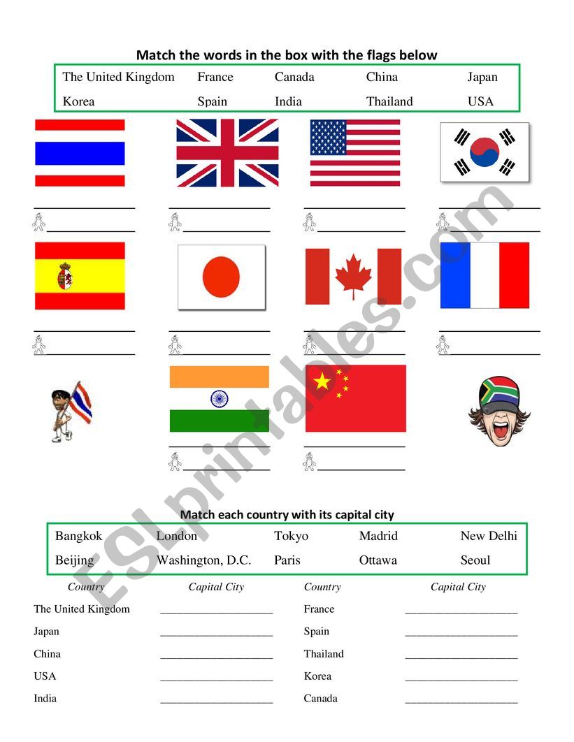 Country and Capital worksheet