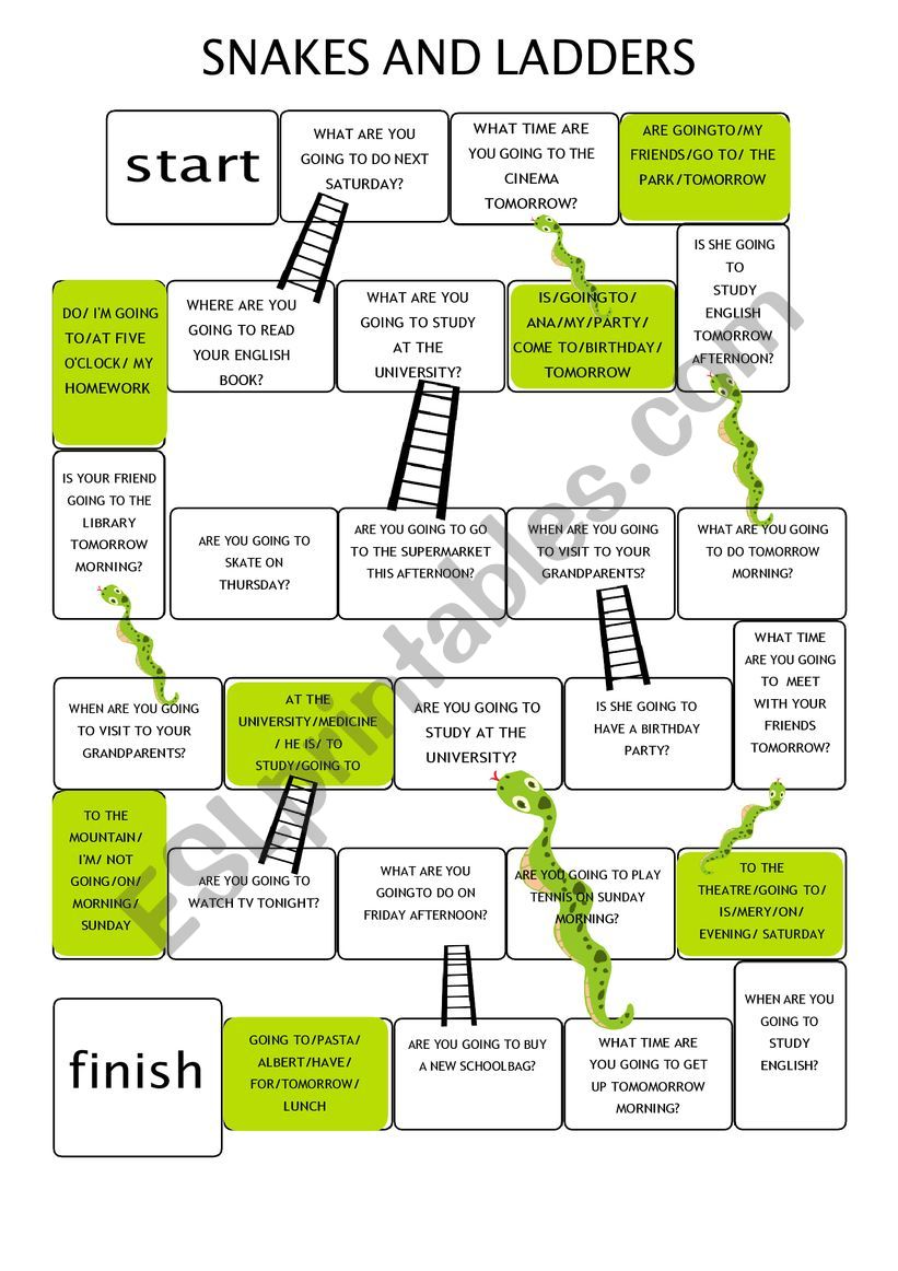SNAKES AND LADDERS worksheet