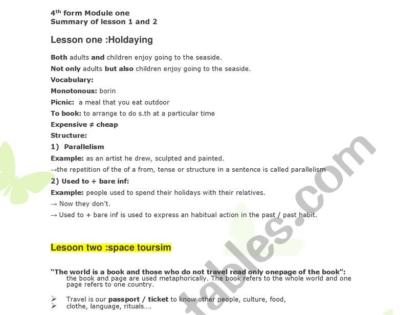 4th form Tunisian students  worksheet
