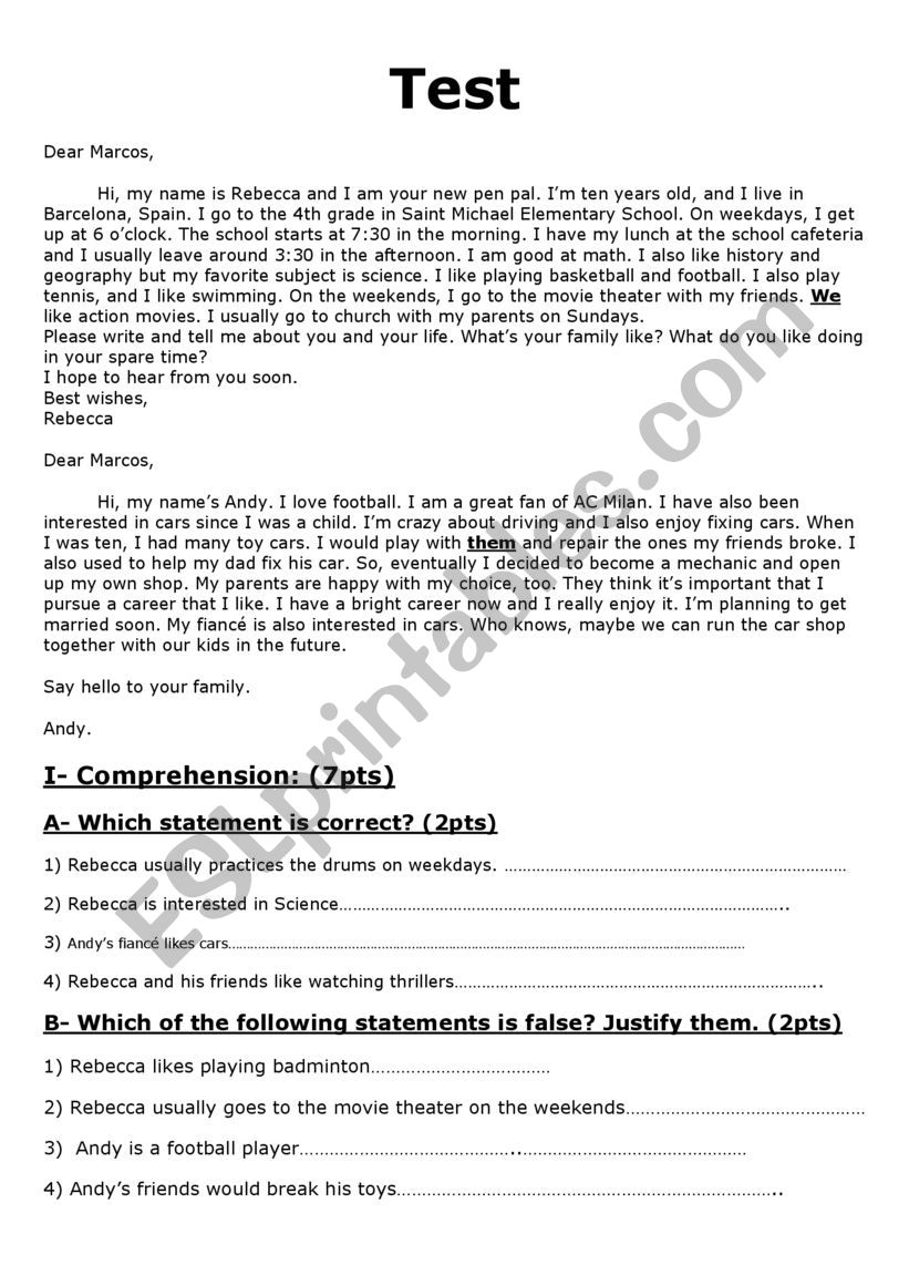 test for lower intermediate level