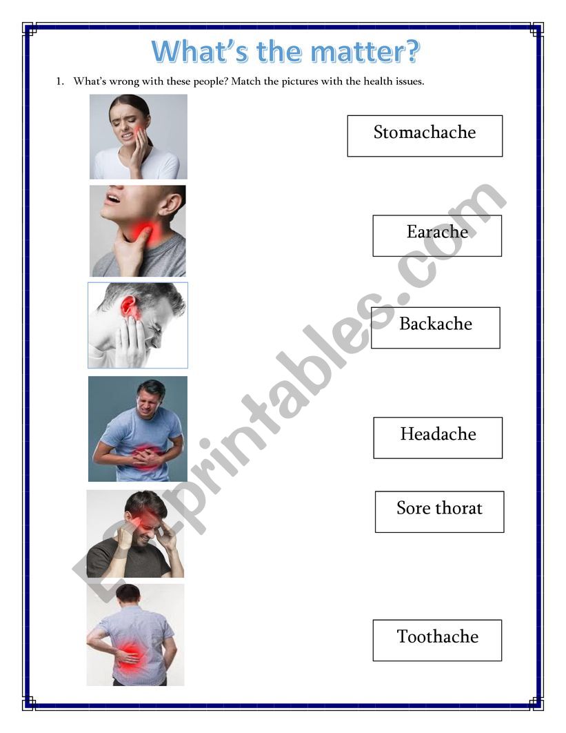 what�s the matter? worksheet