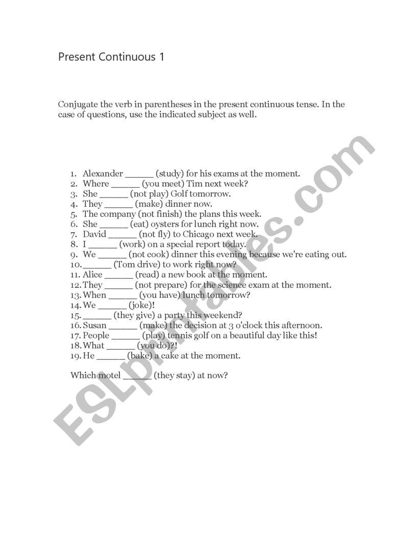 Past simple practice worksheet