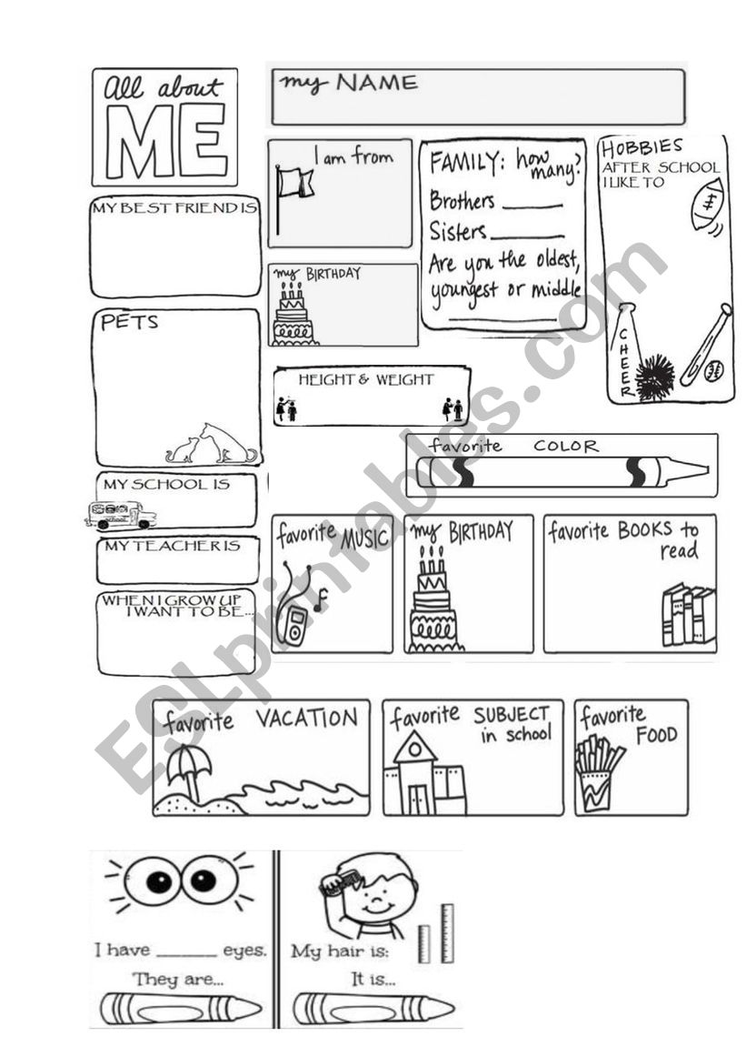 about me worksheet