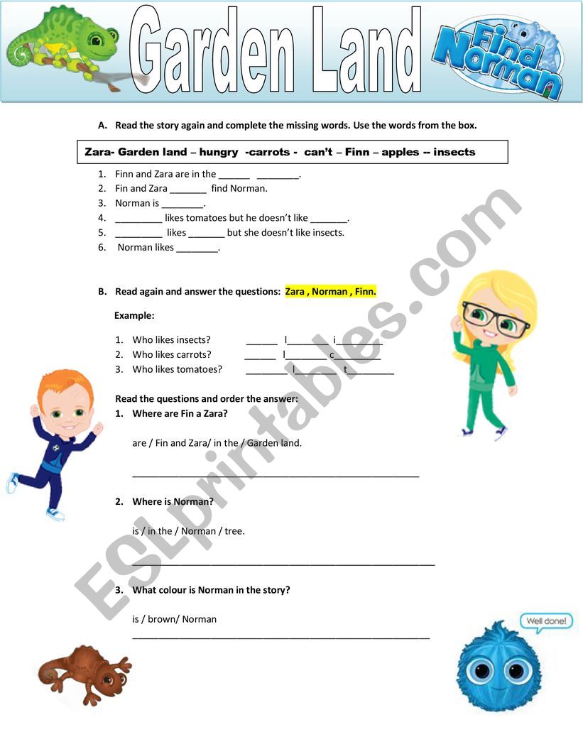 Garden Land worksheet