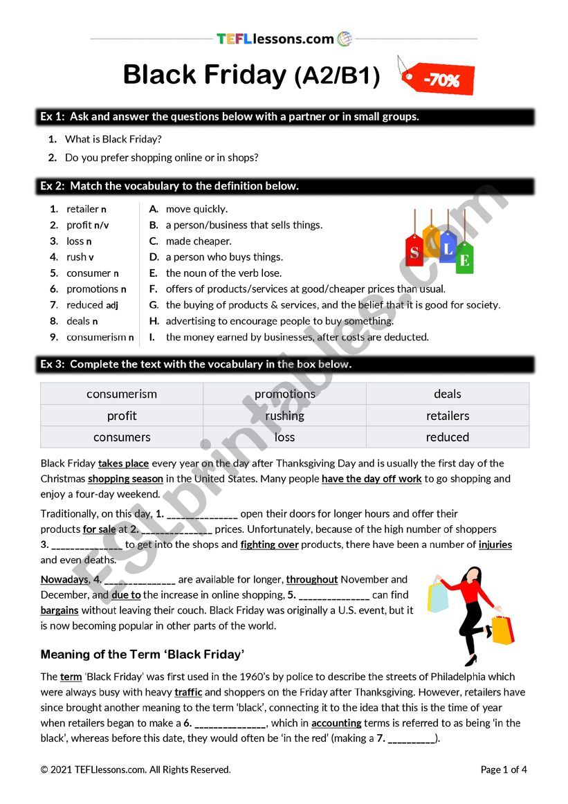 Black Friday Lesson (updated) worksheet