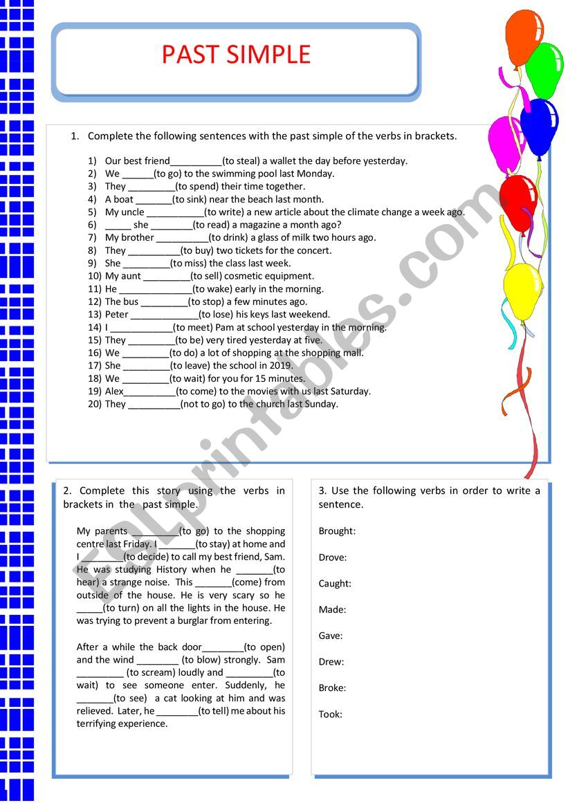 PAST SIMPLE worksheet