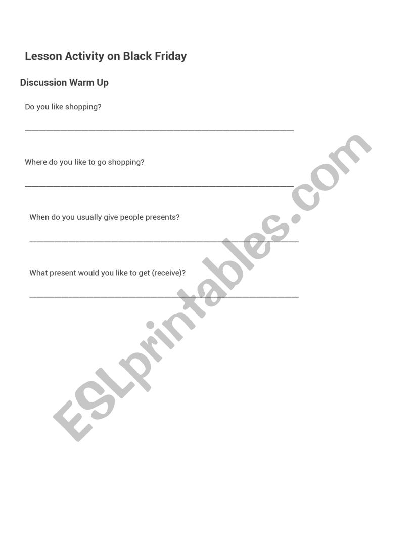 blackfriday worksheet