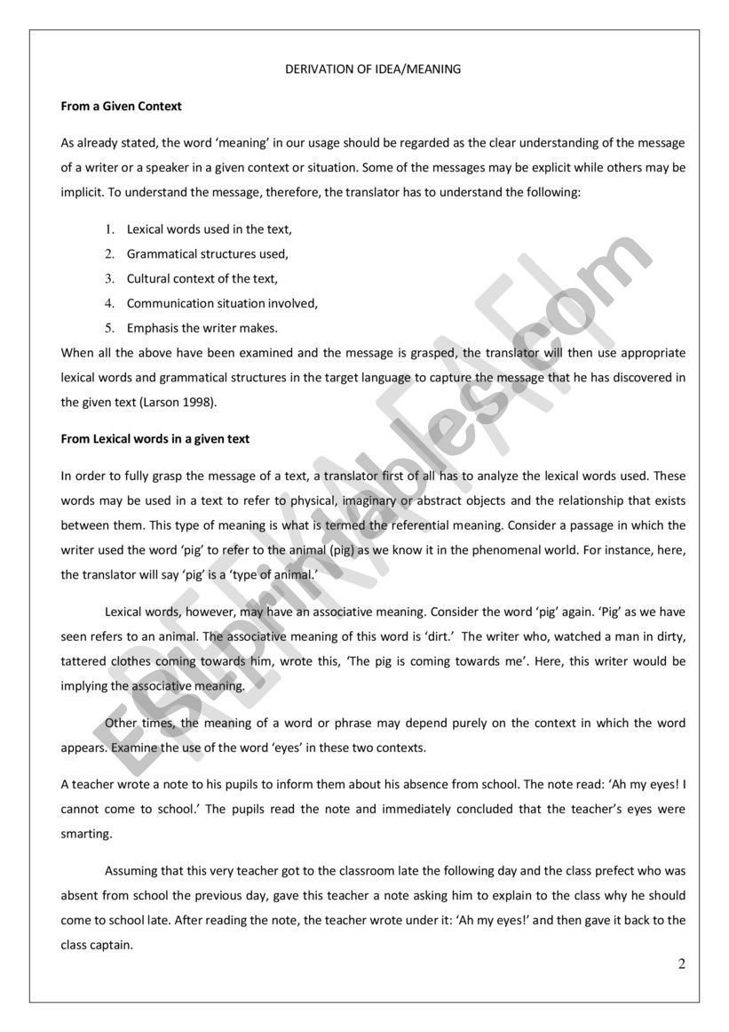 Translation And Meaning Esl Worksheet By Refka Fafi Translation And Meaning Esl Worksheet By Refka Fafi