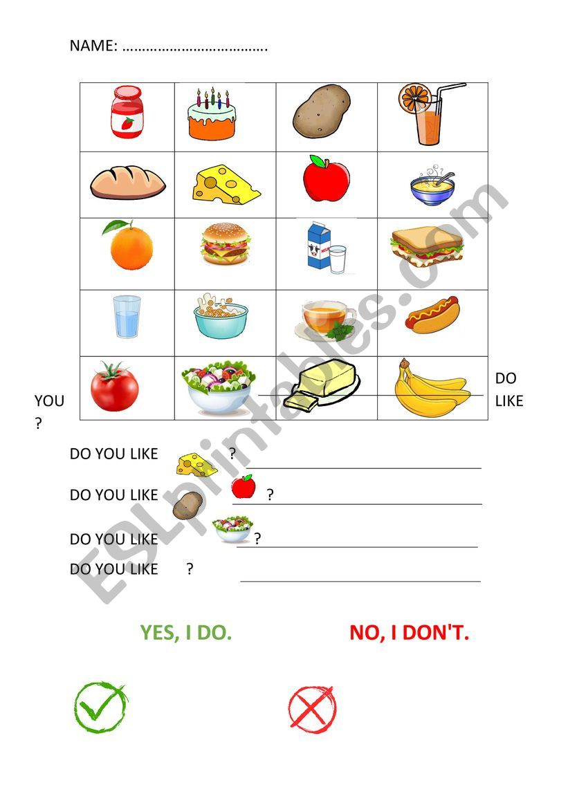 Food worksheet