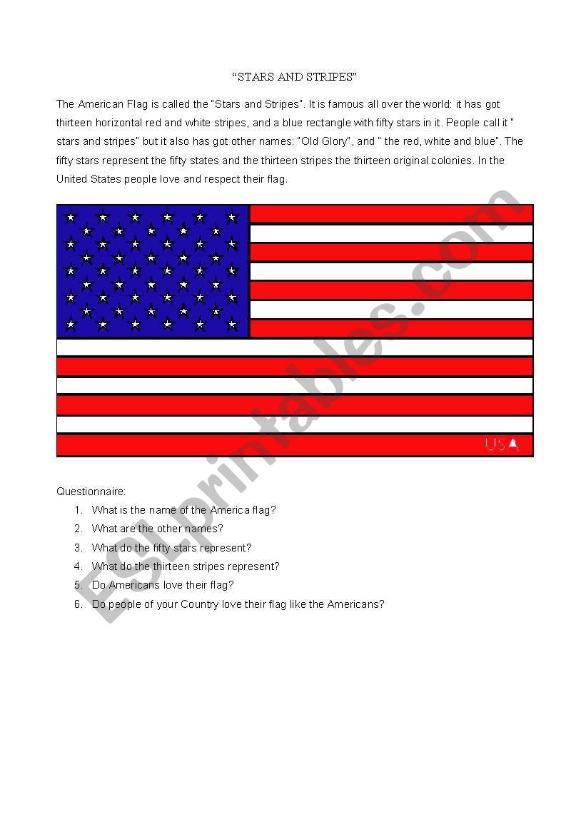 stars and stripes worksheet