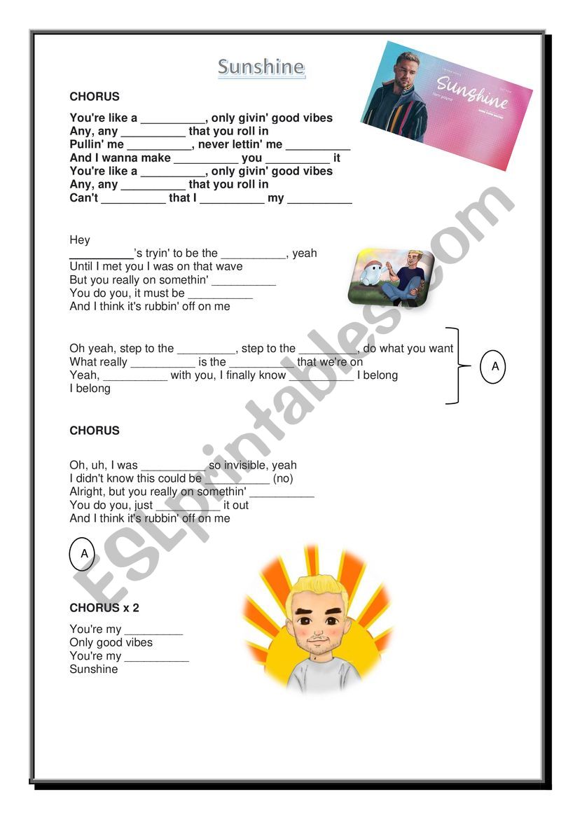 Sunshine - Liam Payne worksheet