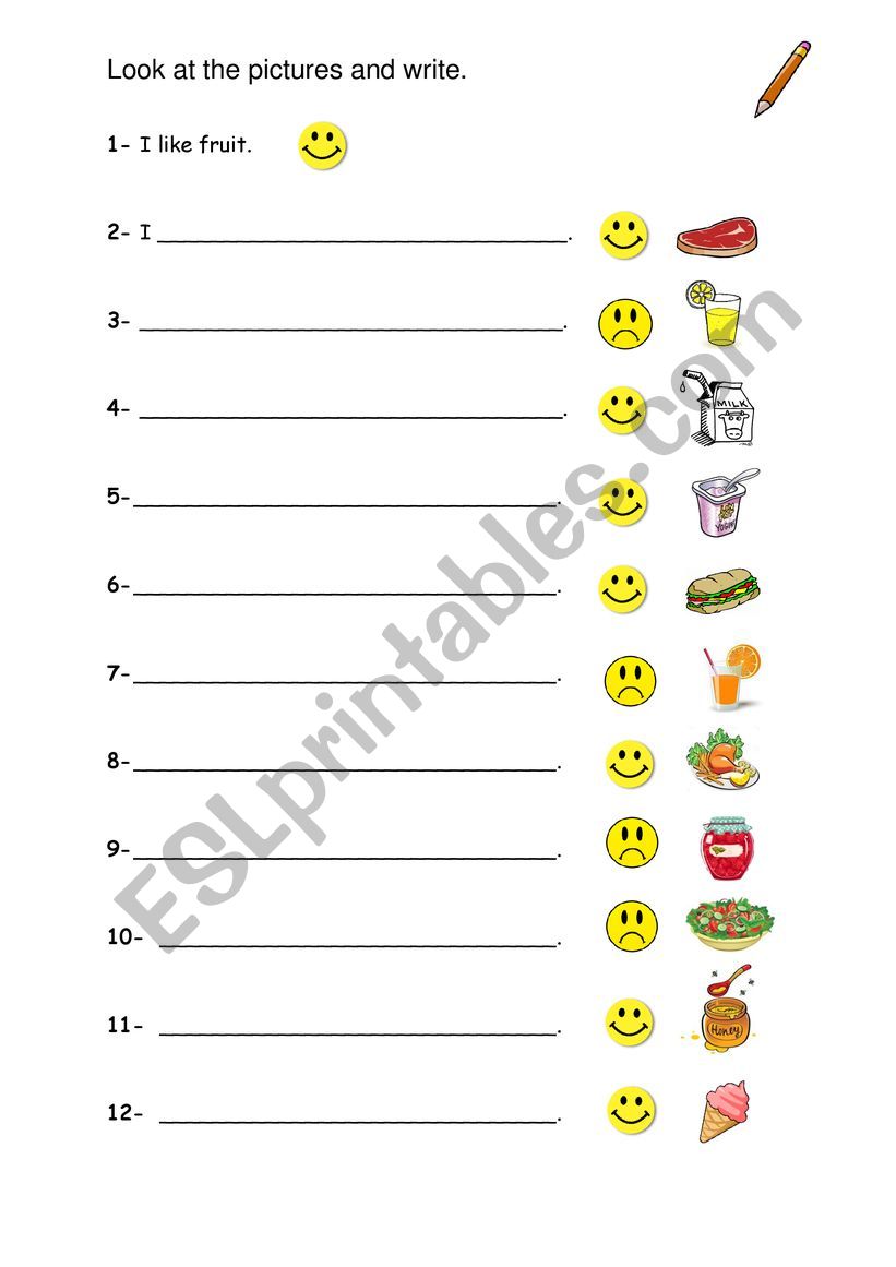 Like don�t like sorting worksheet