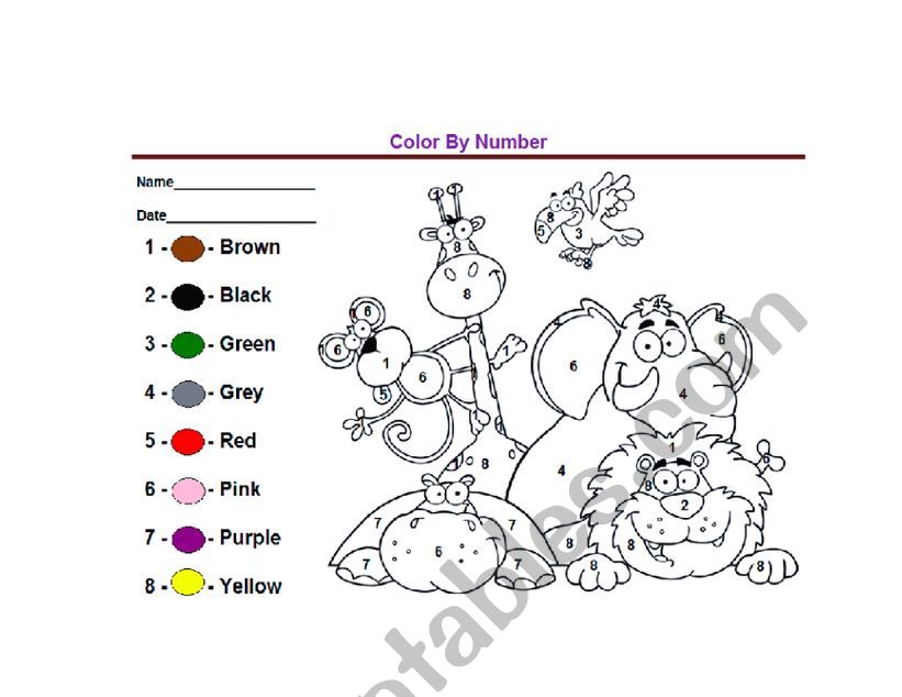 color by number worksheet