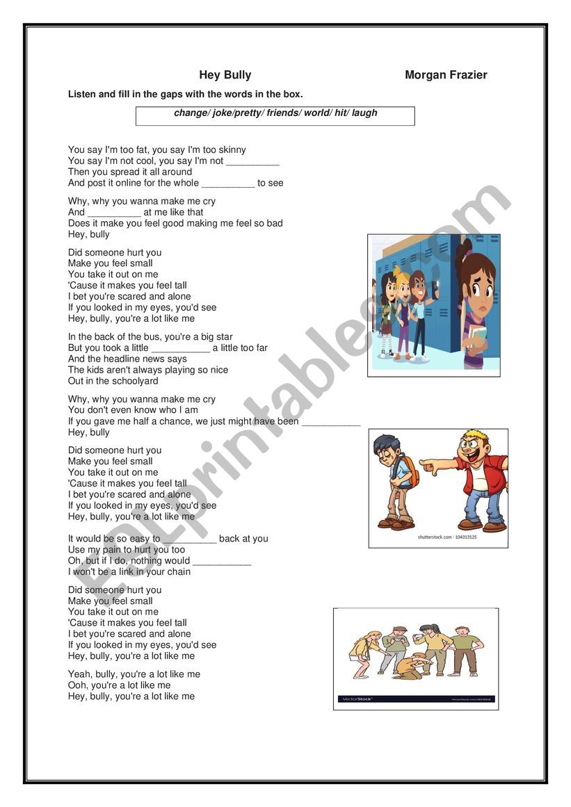 Education / Bullying worksheet