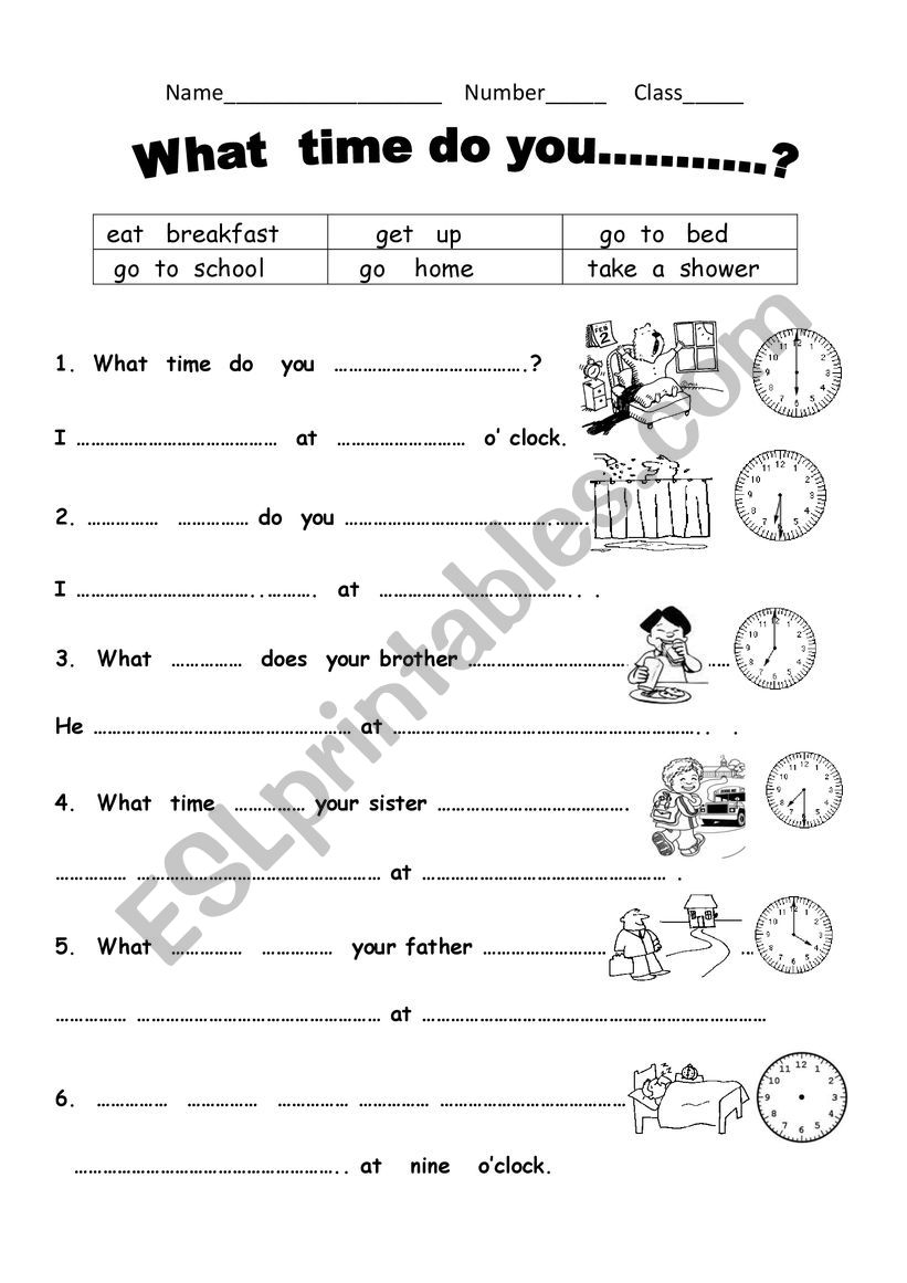 What time worksheet
