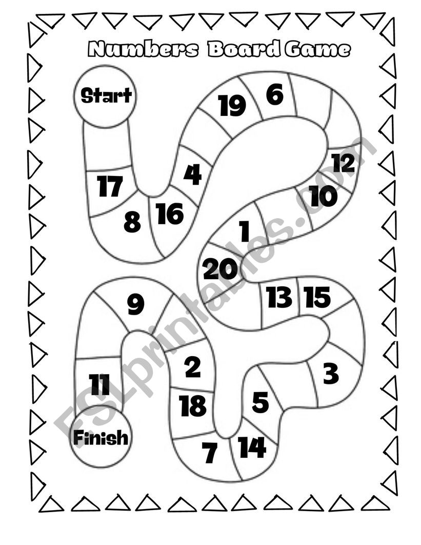 Numbers 1-20 Board Game worksheet