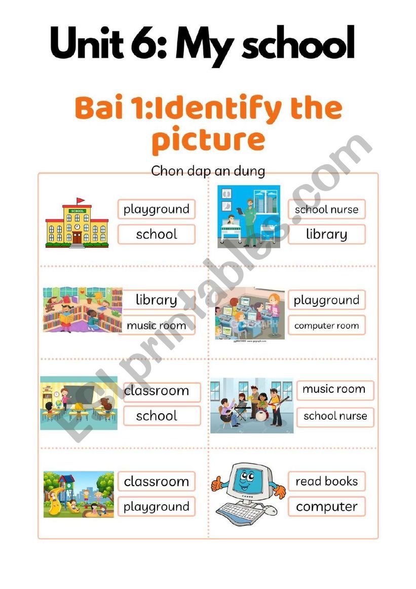 Unit 1: My school worksheet