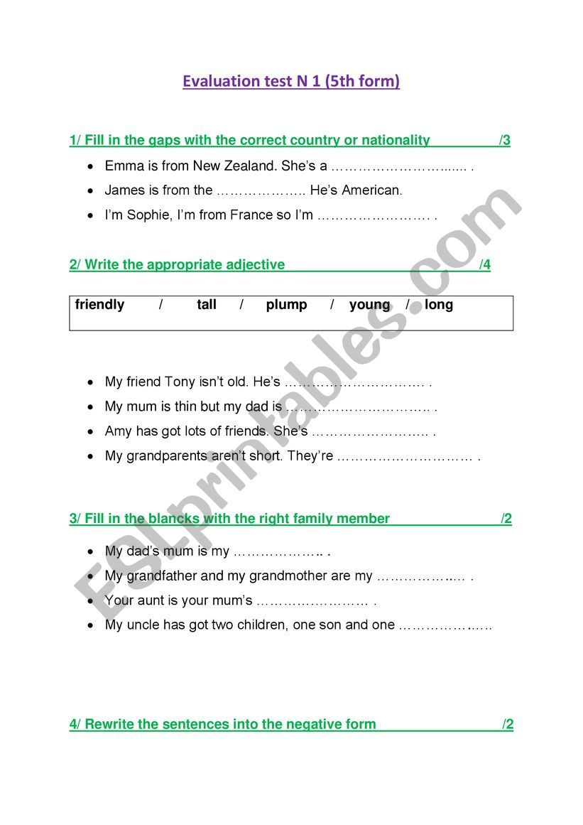 revision 6th and 7th form ( Tunisian students)